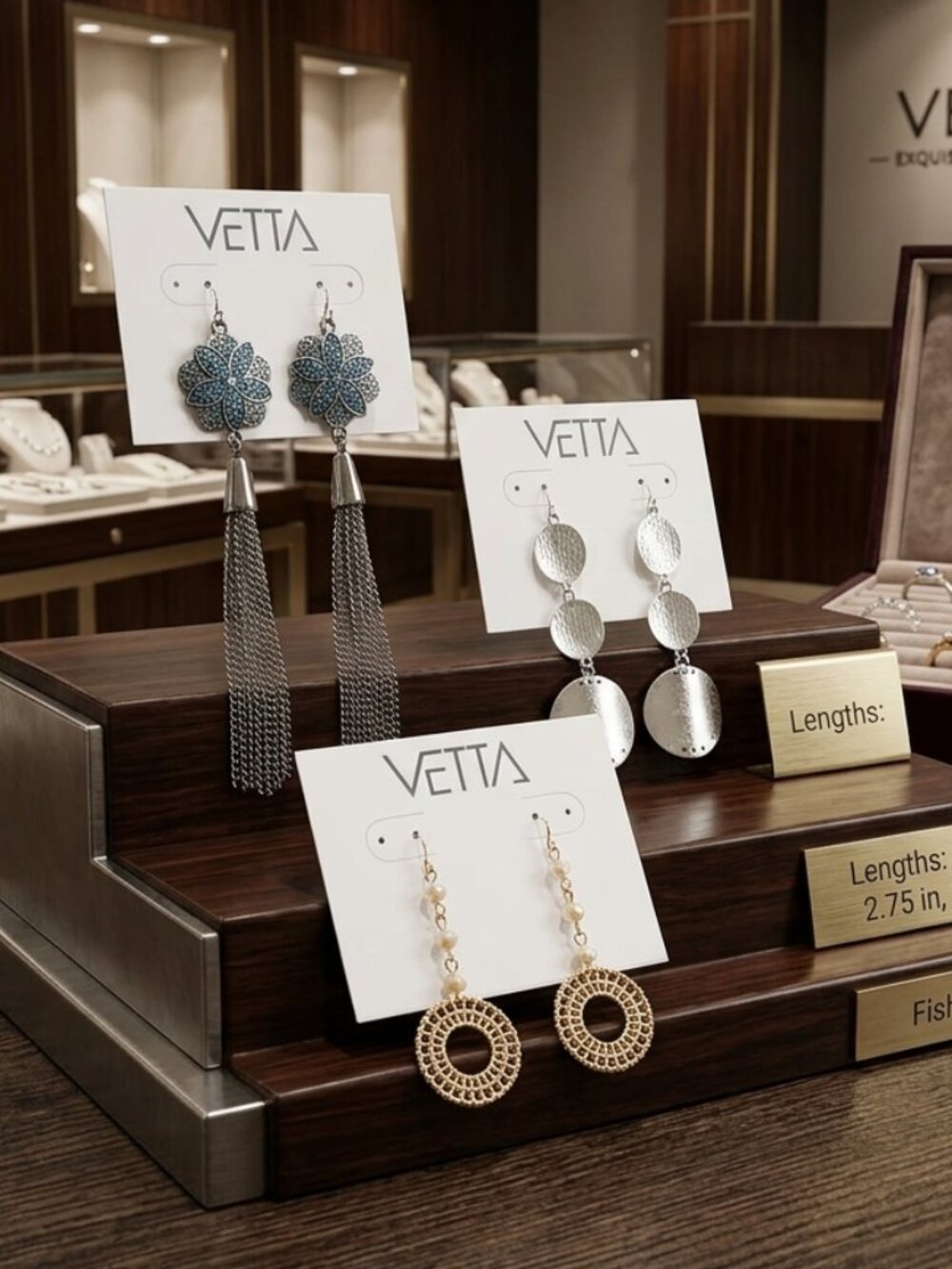 Vetta Silver-Tone & Gold-Accent 3 pair  Earring Collection